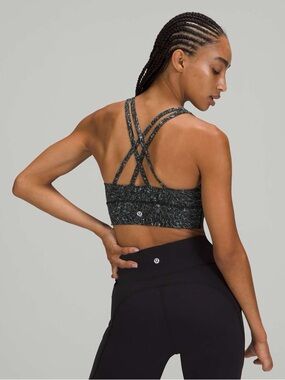 Lululemon Energy Bra Long Line *Medium Support, B–D Cup Rhino Grey Multi 8